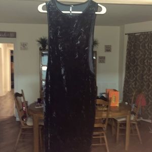 Ktoo black velvet dress, size Large, slim fit with low cut sides